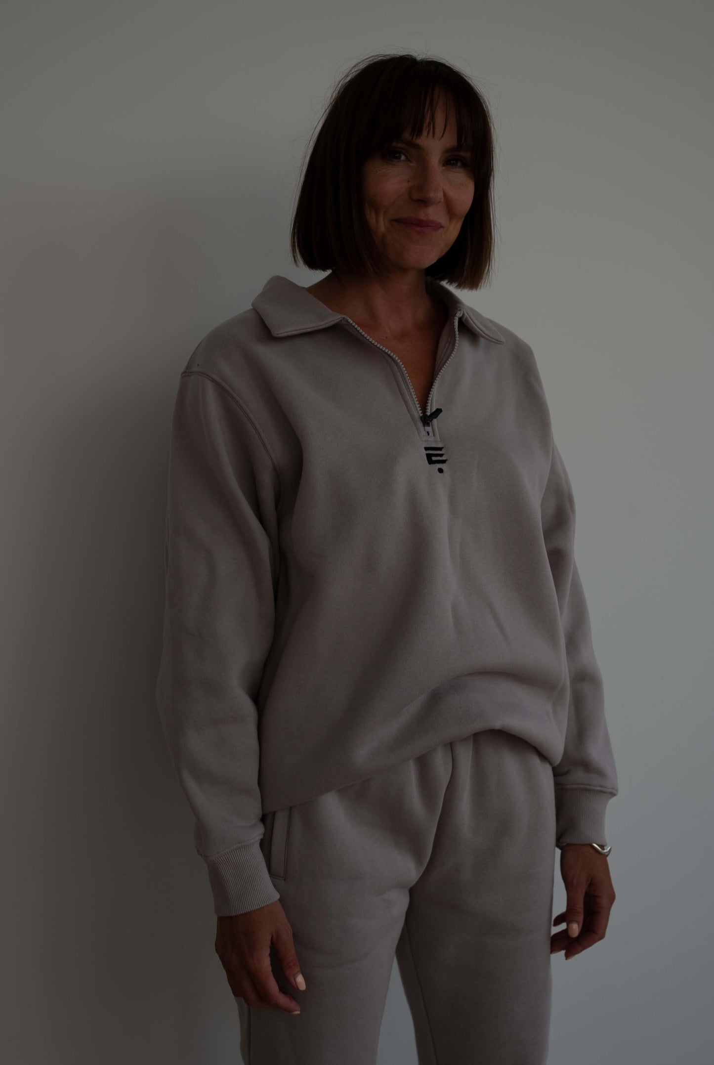 Staples 1/4 Zip Jumper - Taupe